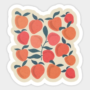 Pink peaches mid century Sticker